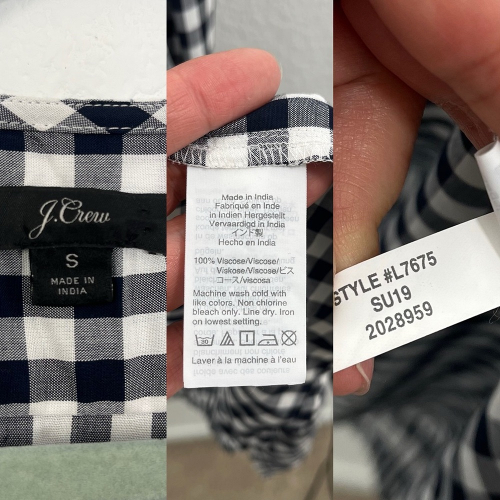 J.Crew NWOT Viscose Midi wrap dress in gingham size Small - Picture 8 of 8